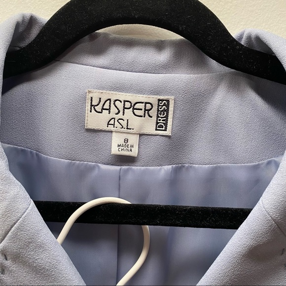 Kasper ASL dusty blue NWT skirt set with blazer size 8 with zip up and button up - Picture 2 of 14